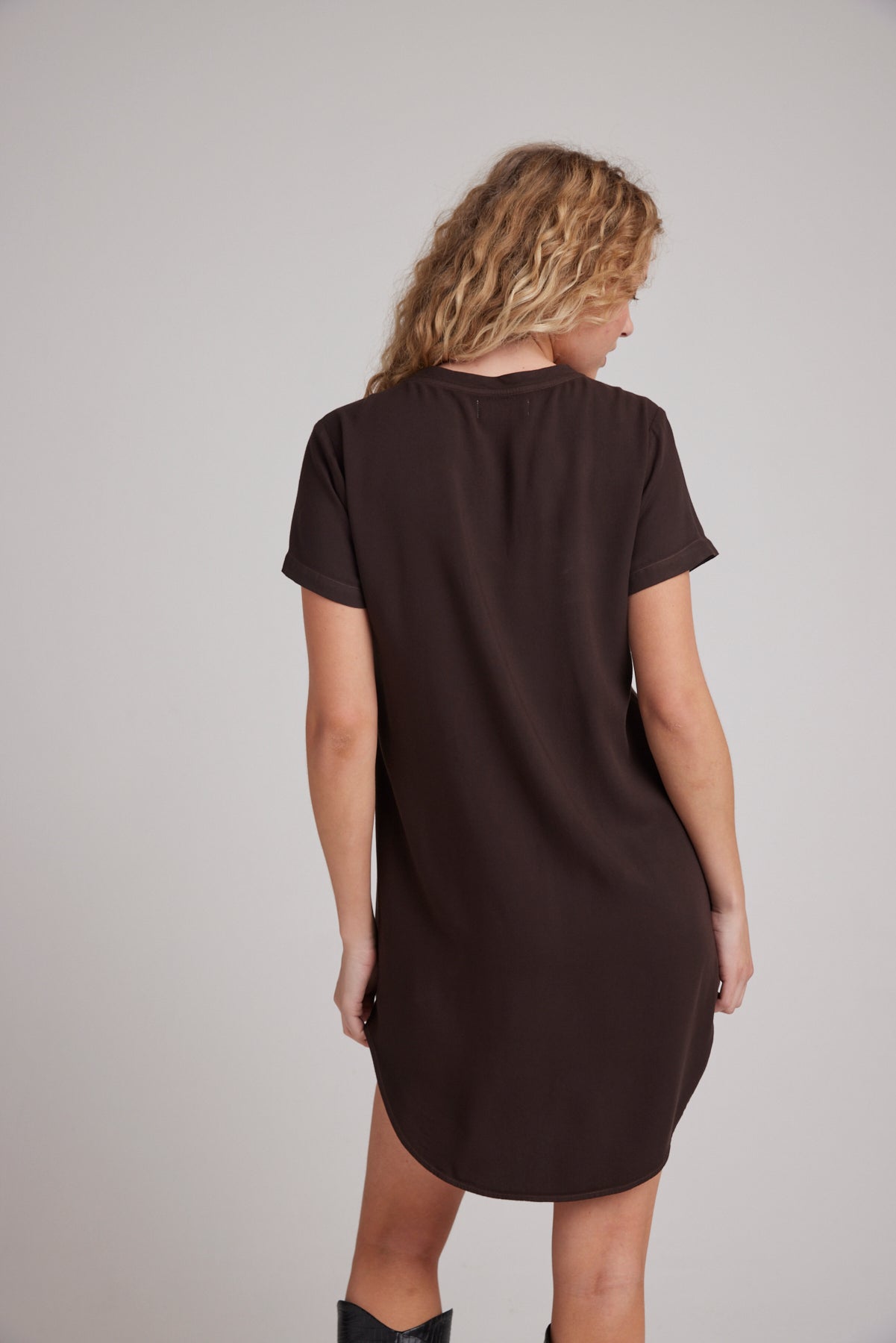V Neck Dress | Quartz Brown