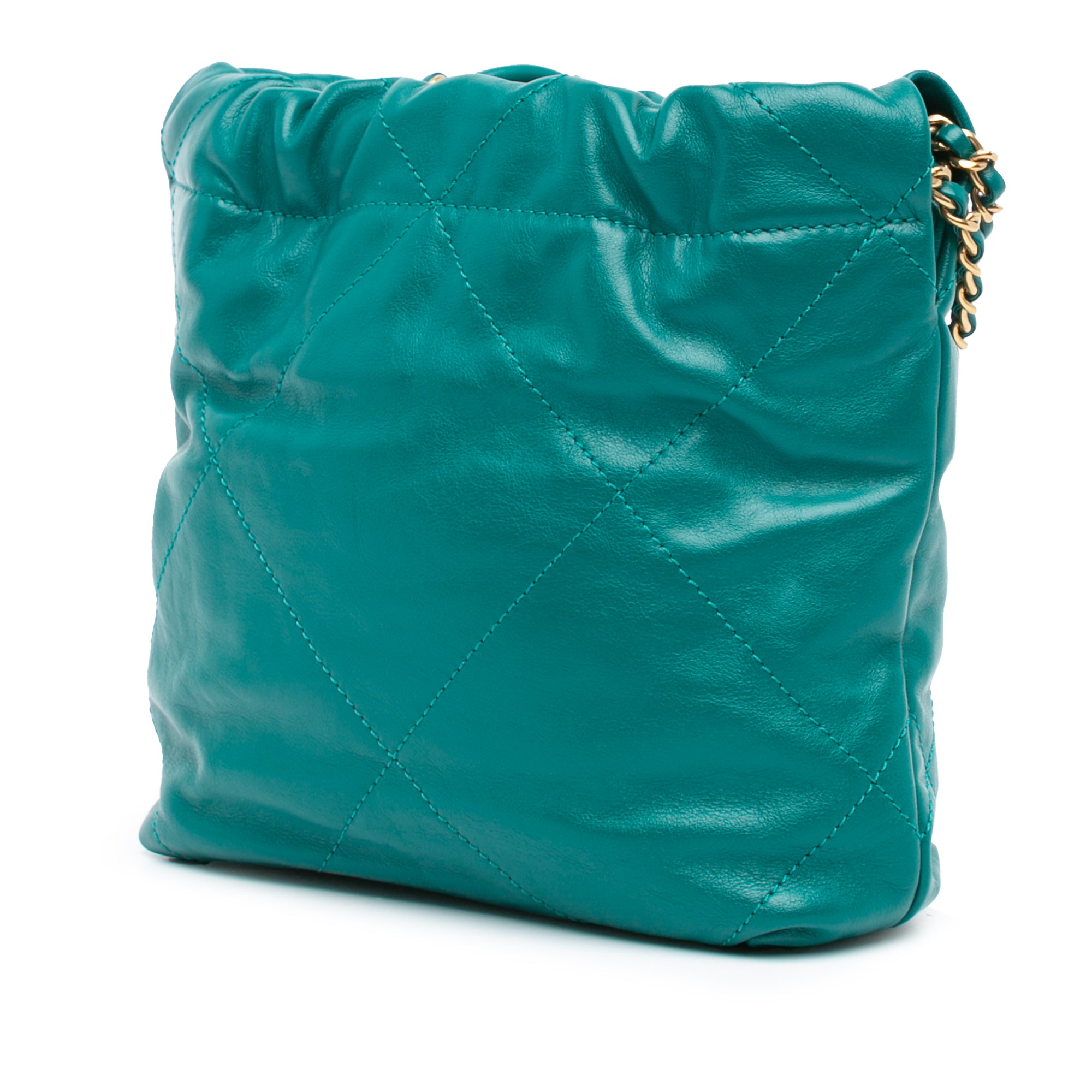 Chanel | Pre-Owned Mini Shiny Calfskin 22 Handbag - II | Green