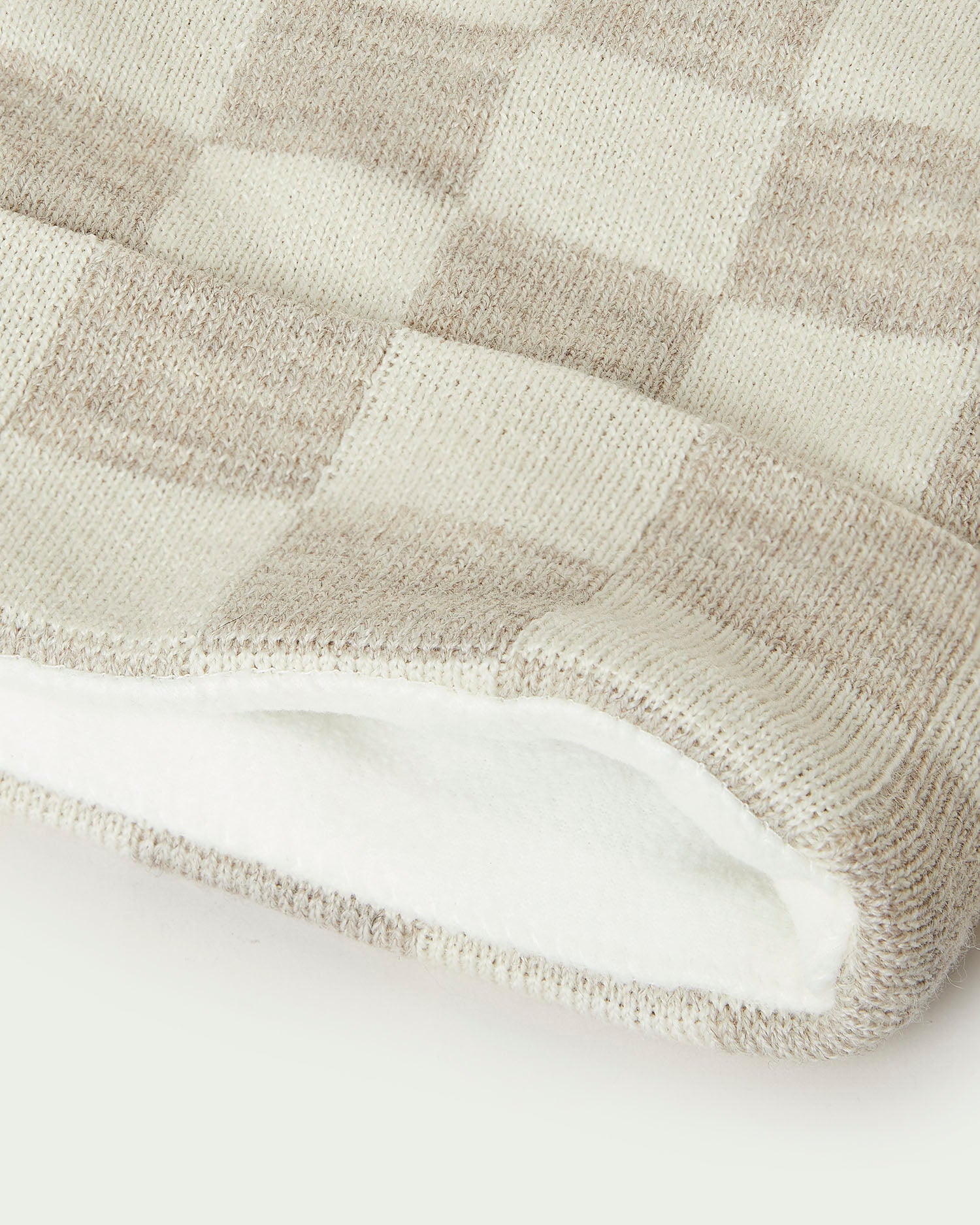 Bartlet Knit Beanie | Oatmeal/Cream Checker
