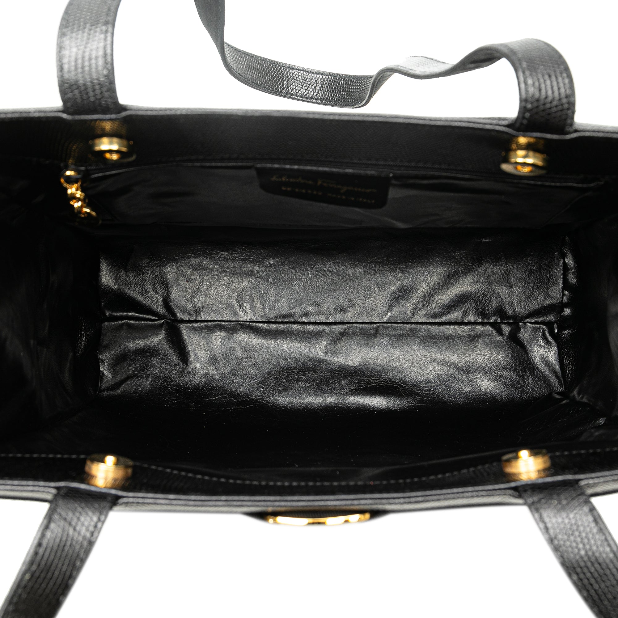 Ferragamo | Pre-Owned Vara Embossed Leather Tote | Black