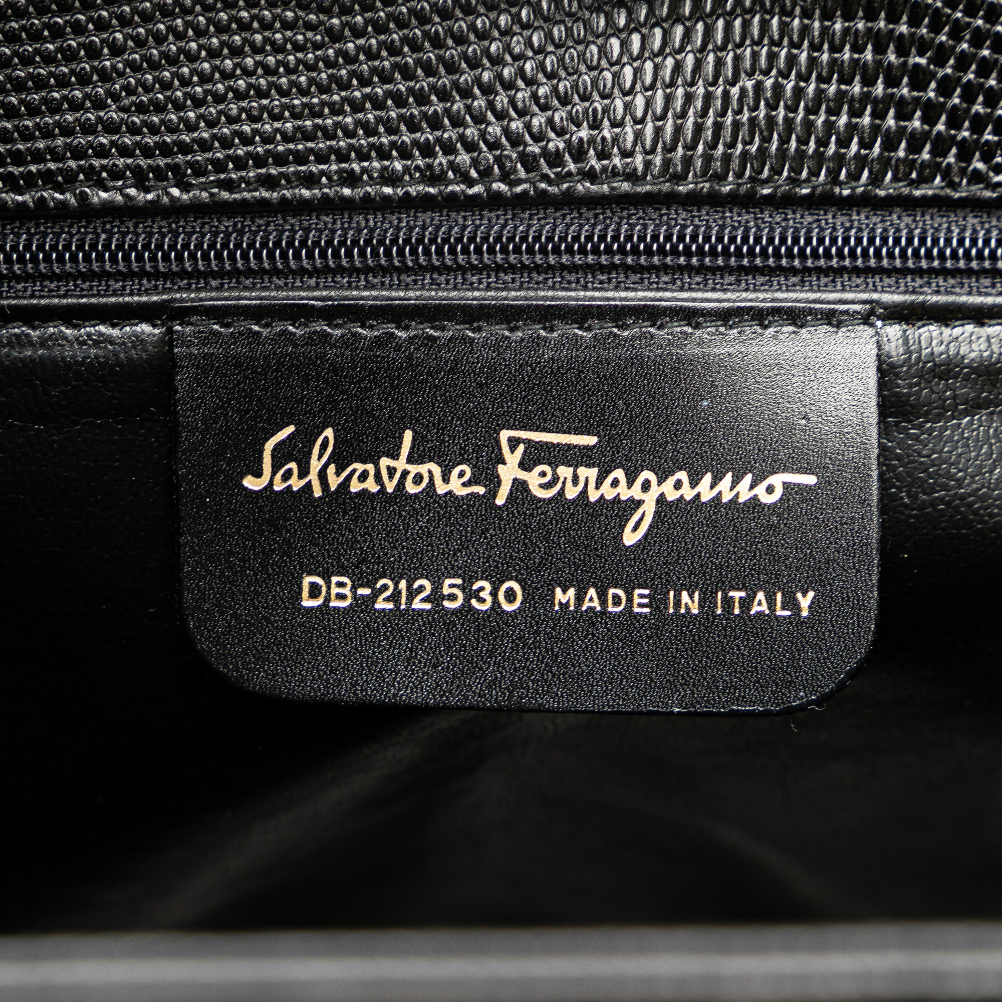 Ferragamo | Pre-Owned Vara Embossed Leather Tote | Black