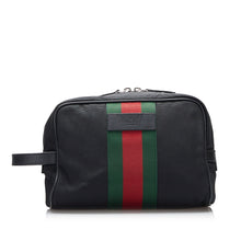 Gucci | Pre-Owned Techno Web Canvas Clutch | Black
