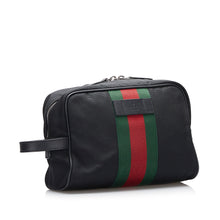 Gucci | Pre-Owned Techno Web Canvas Clutch | Black