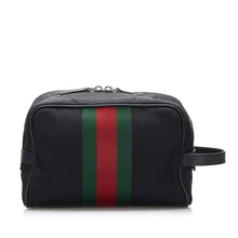 Gucci | Pre-Owned Techno Web Canvas Clutch | Black
