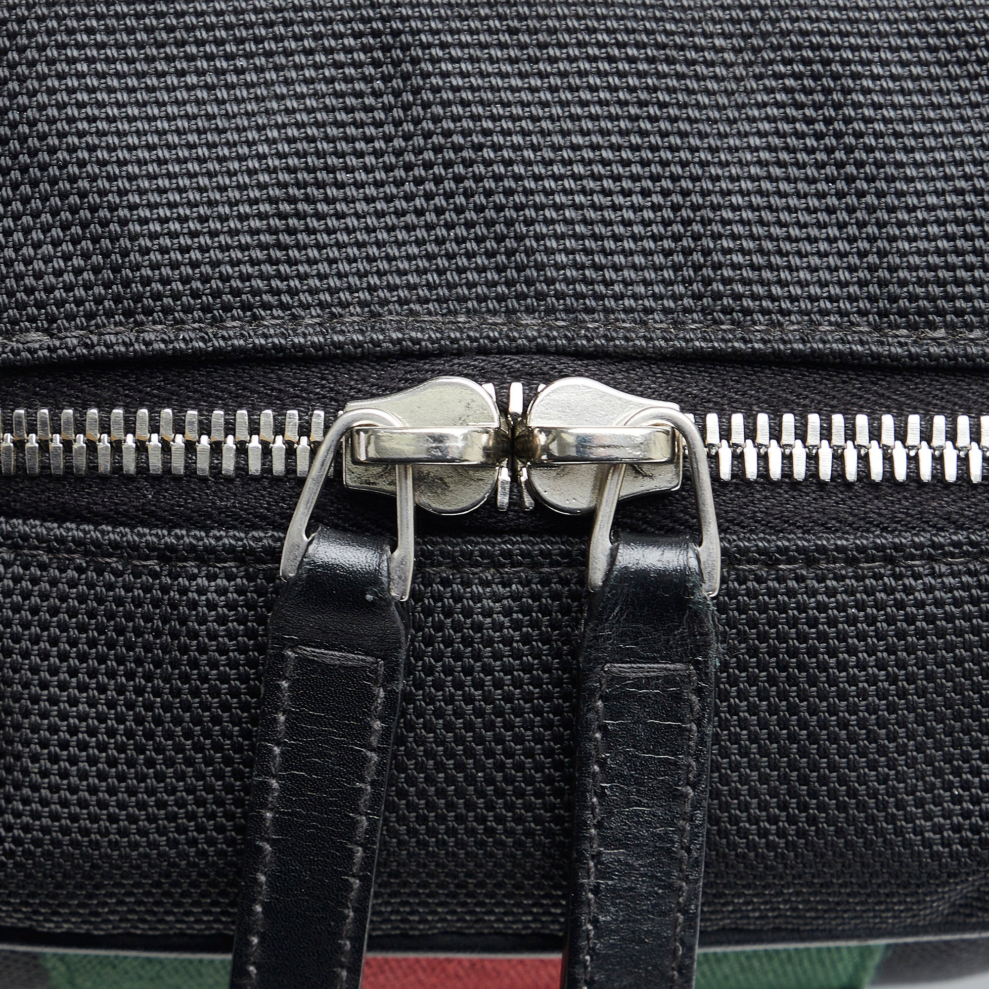 Gucci | Pre-Owned Techno Web Canvas Clutch | Black