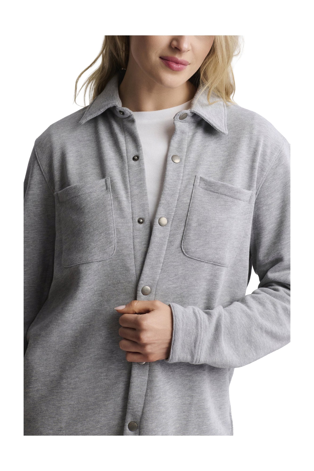 Unisex | Malibu Collection French Terry Shacket | Heathered Gray
