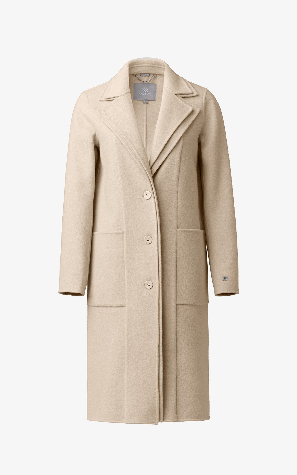 Benicia Straight-Fit Double Face Wool Coat With Double Collar | Hush