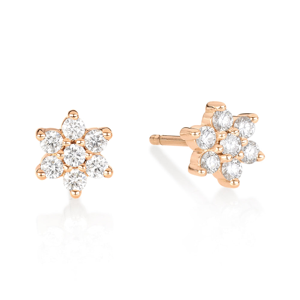 Diamond Star Studs | 18K Rose Gold