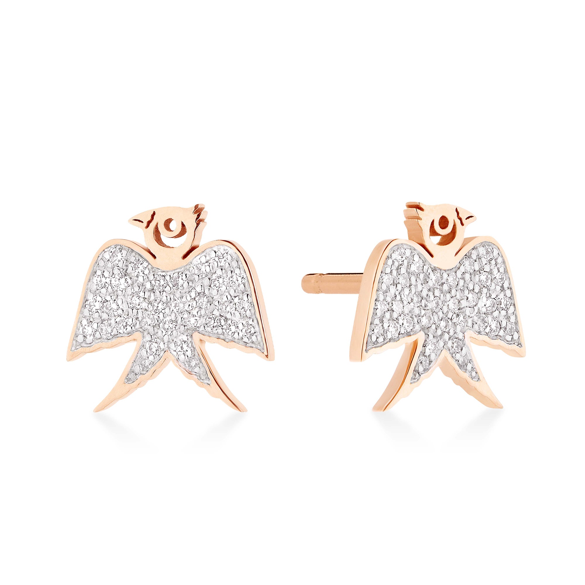 Diamond Georgia Studs | 18K Rose Gold