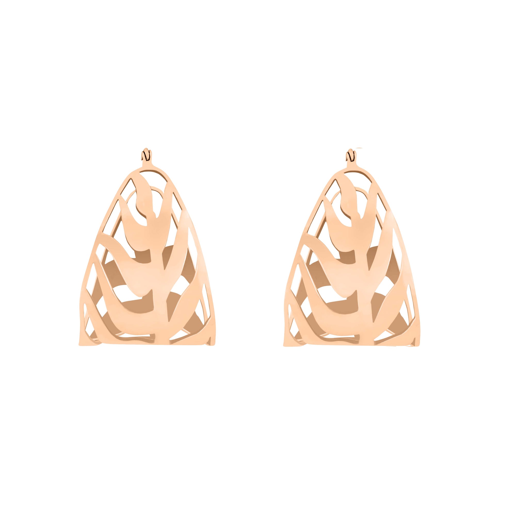 Large Palms Hoops | 18K Rose Gold