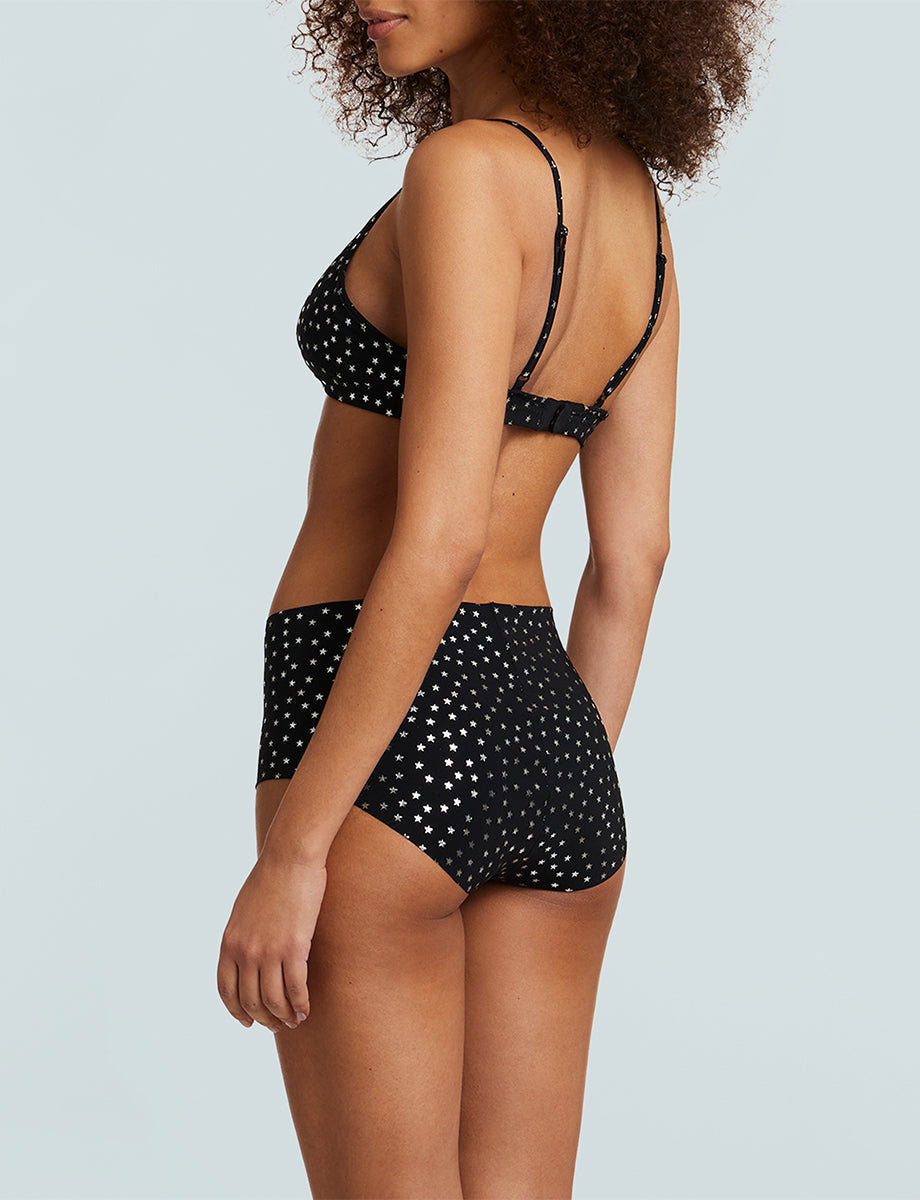 Classic Print Bralette::Silver Star::Back