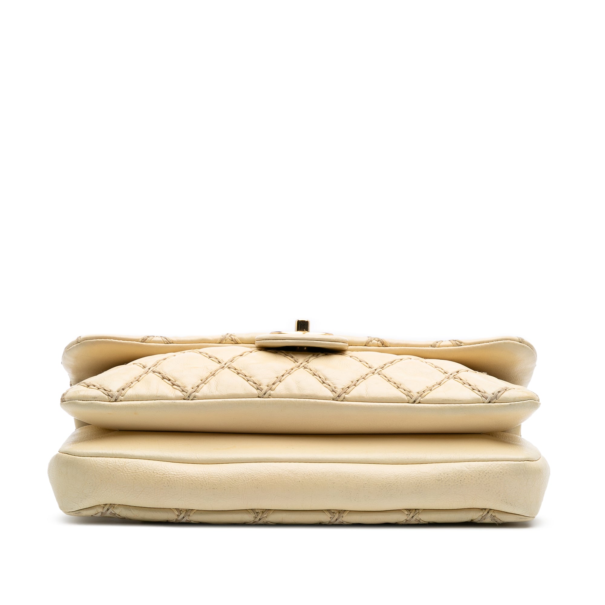 Chanel | Pre-Owned Quilted Calfskin Triple Stitched Single Flap | Brown/Beige