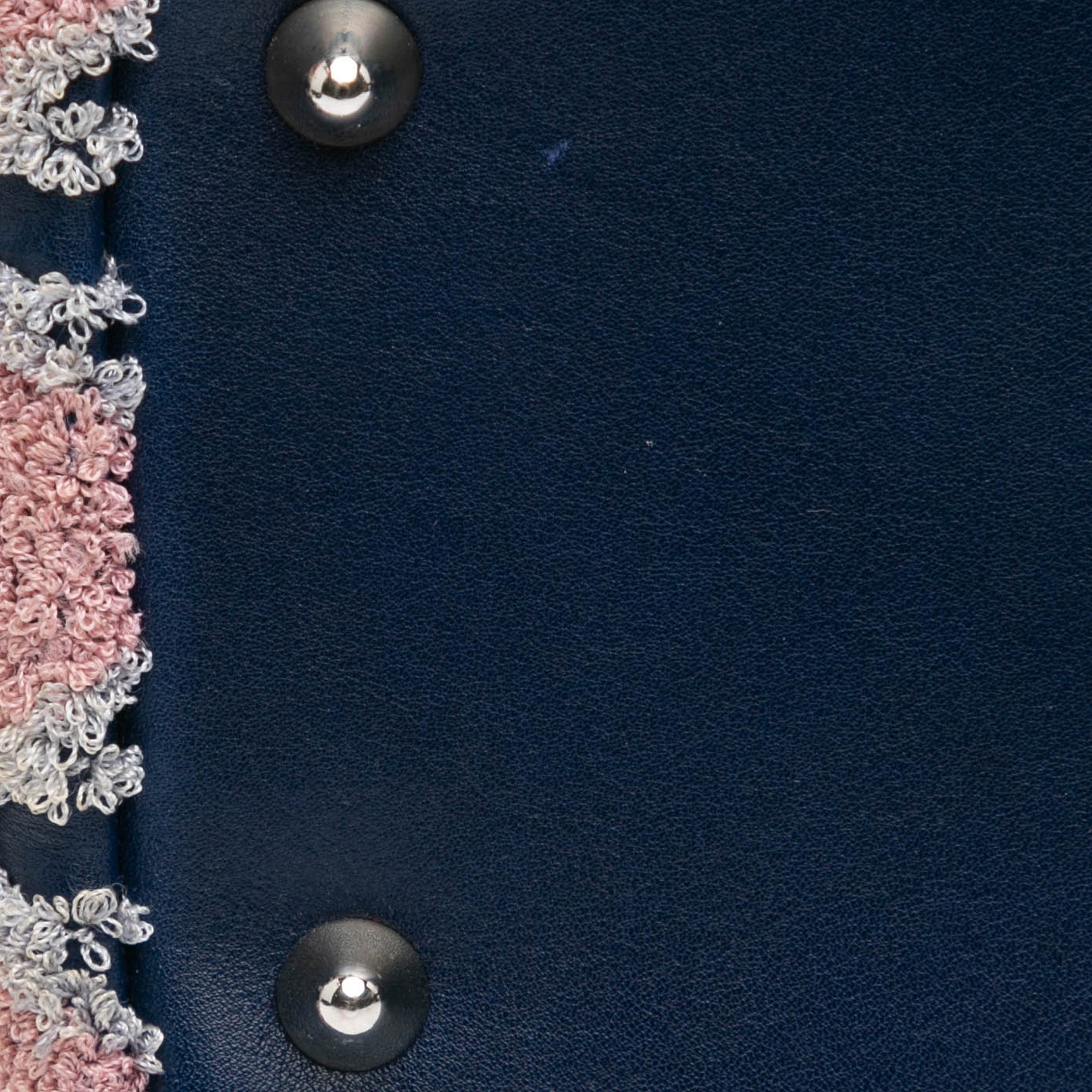 Dior | Pre-Owned Medium Lambskin And Tweed Cannage Lady | Blue/Navy