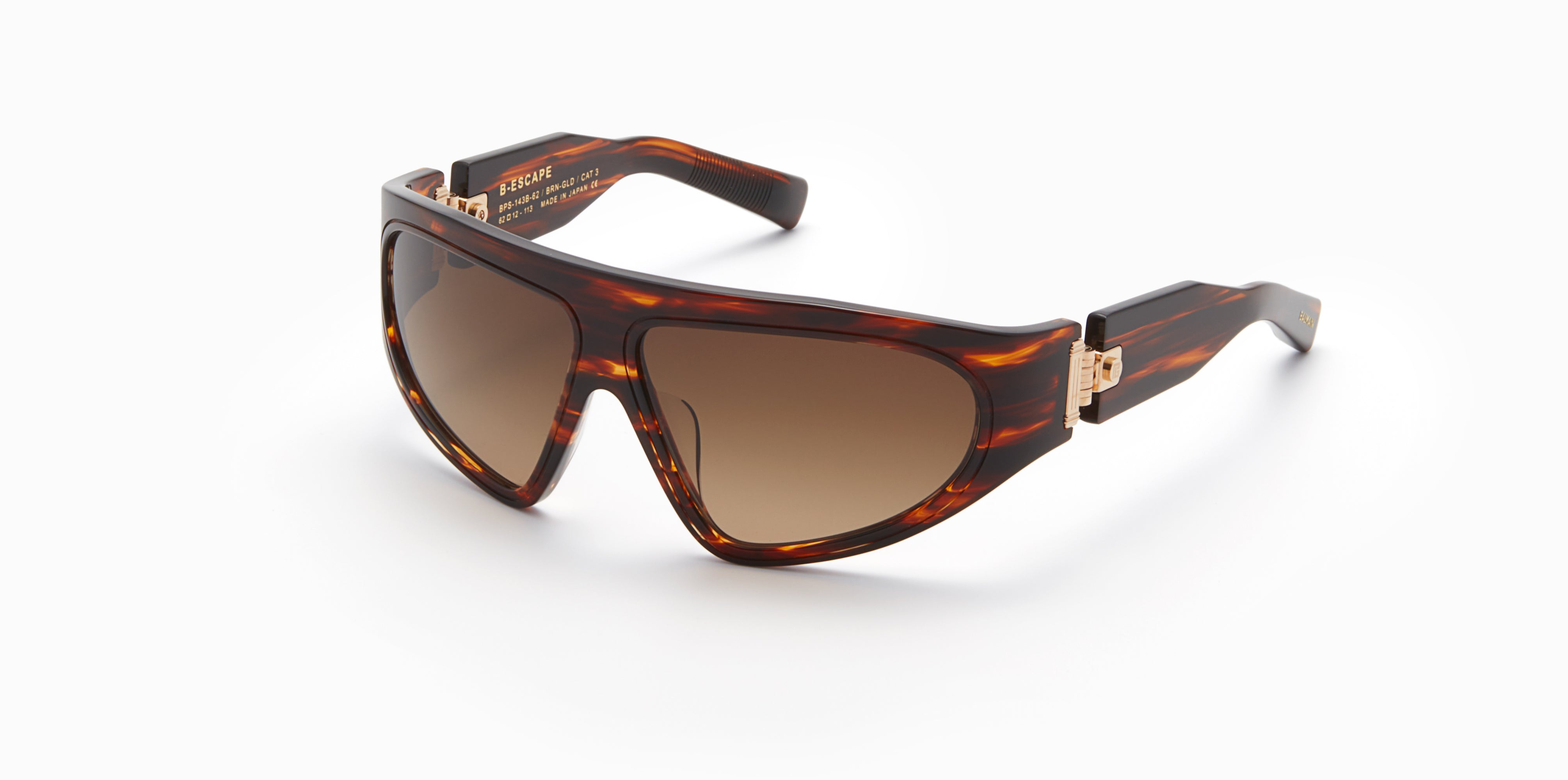 Unisex | B - Escape Sunglass | Brown Swirl - White Gold | Dark Brown Gradient