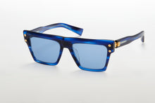 Unisex | B - V Sunglass | Blue Swirl - Gold | Blue