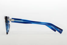 Unisex | B - V Optical | Blue Swirl - Silver | Clear
