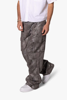 Baggy Dual Tone Sueded Cargo Pants | Grey