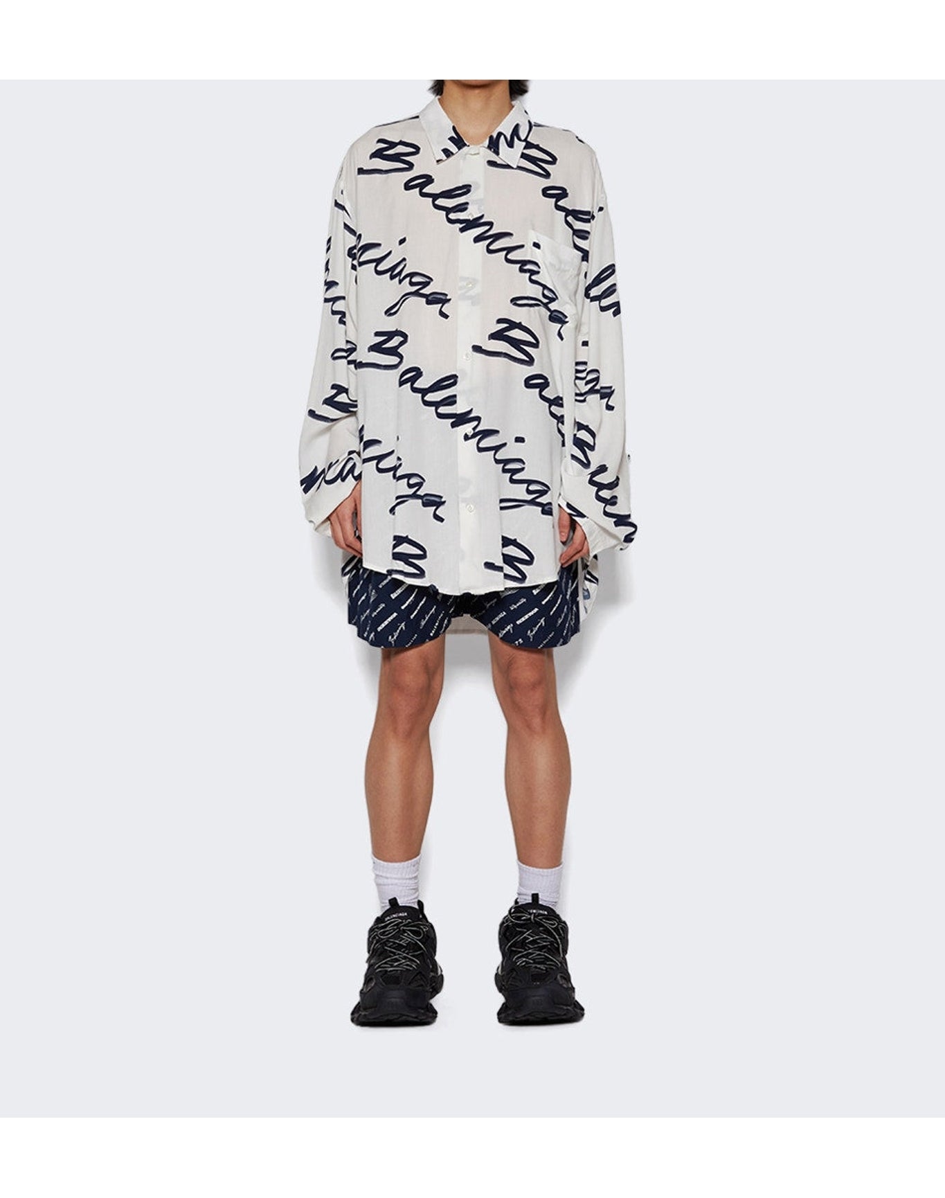 Balenciaga | Men | Logo Button-down Shirt | White