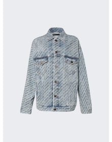 Balenciaga | Women | Logo Design Large Fit Denim Jacket | Iced Blue