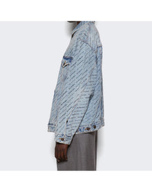 Balenciaga | Women | Logo Design Large Fit Denim Jacket | Iced Blue