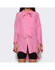 Balenciaga | Women | Logomania Allover Jacquard Shirt | Pink