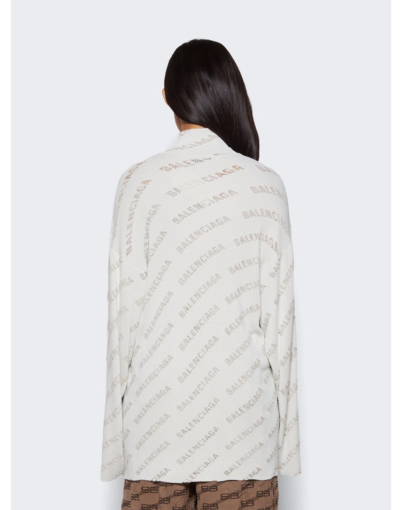 Balenciaga | Women | Oversized Turtleneck | Light Grey
