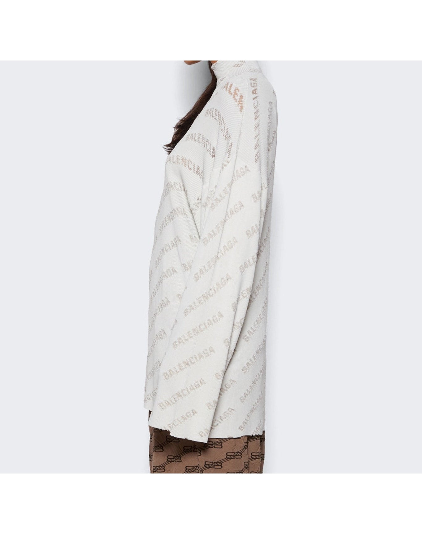 Balenciaga | Women | Oversized Turtleneck | Light Grey