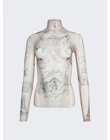 Balenciaga | Women | Tat Long Sleeve Top | Light Beige