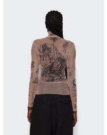 Balenciaga | Women | Tat Long Sleeve Top | Light Beige
