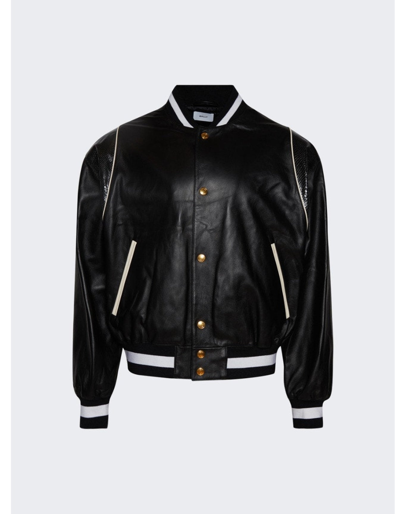 Bally | Men | Letterman Leather Jacket | Black