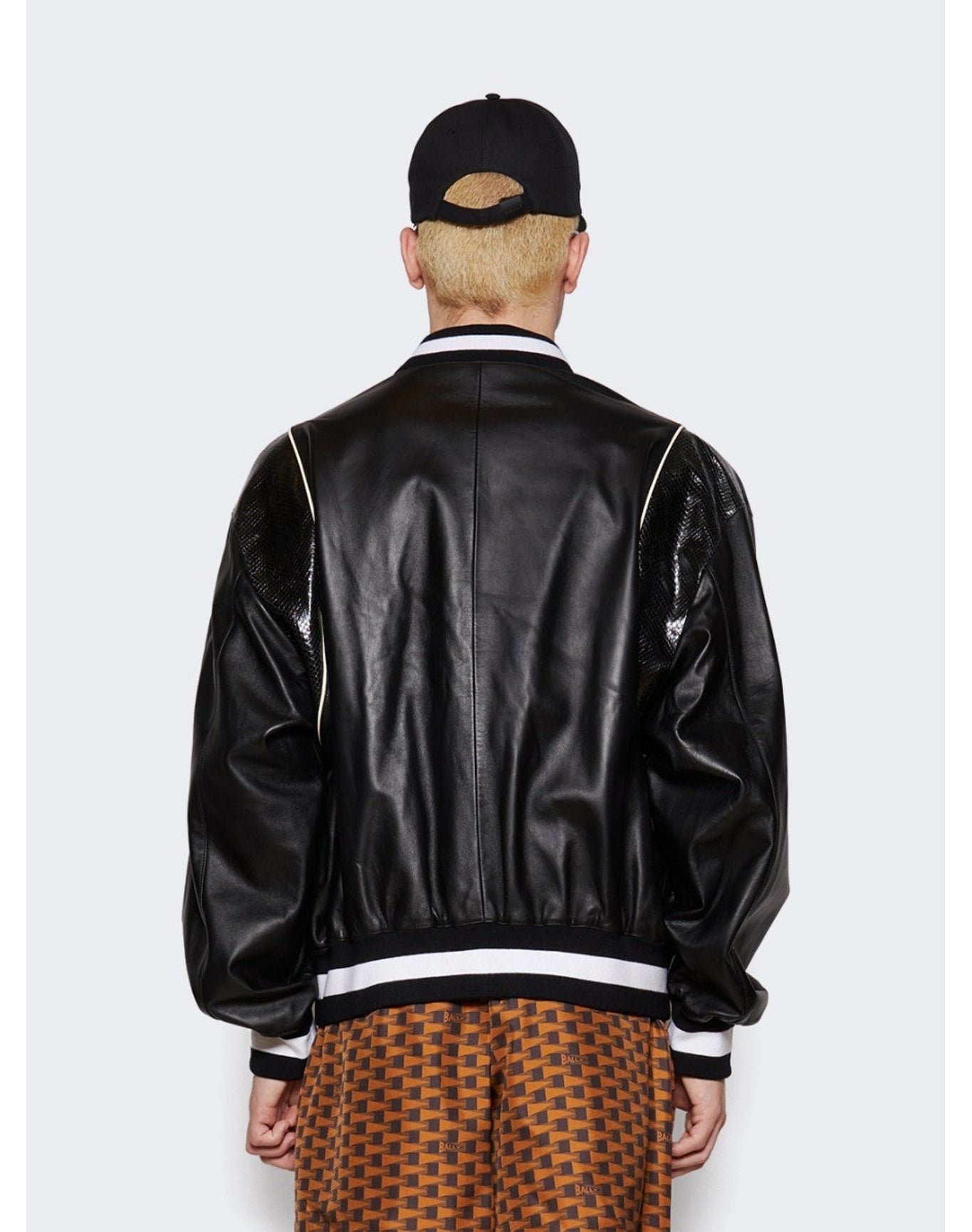 Bally | Men | Letterman Leather Jacket | Black