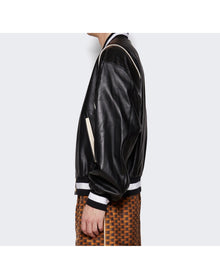 Bally | Men | Letterman Leather Jacket | Black