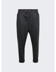 Balmain | Men | Drawstring Flannel Pants | Dark Grey