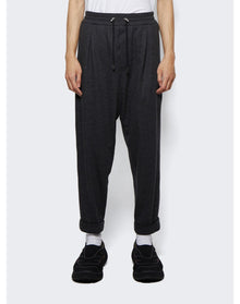 Balmain | Men | Drawstring Flannel Pants | Dark Grey