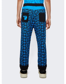 Balmain | Men | Monogram Printed Sweatpants | Blue