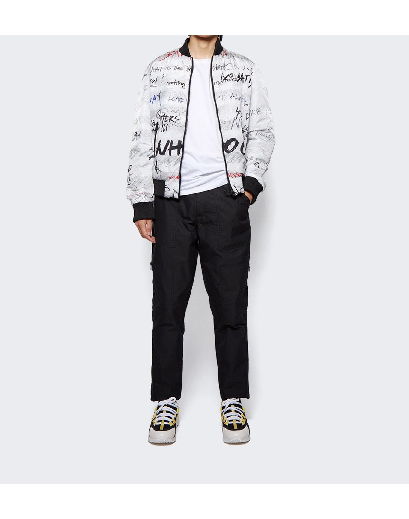 Balmain | Men | Printed Nylon Graffiti Teddy Jacket | Multicolor