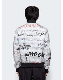 Balmain | Men | Printed Nylon Graffiti Teddy Jacket | Multicolor