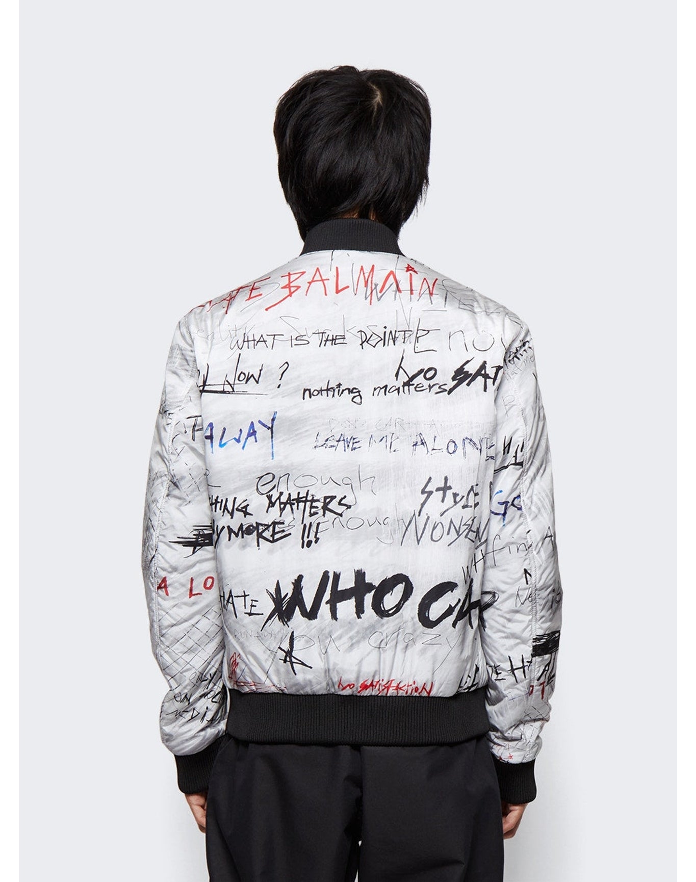 Balmain | Men | Printed Nylon Graffiti Teddy Jacket | Multicolor
