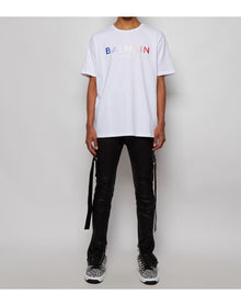 Balmain | Men | Strapped Leather Cargo Pants | Black