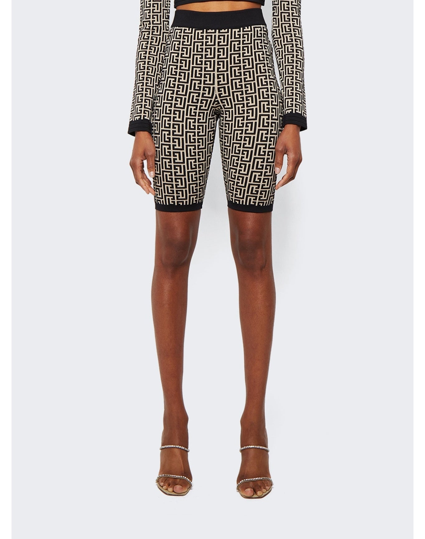Balmain | Women | Monogram Cyclist Shorts | Black
