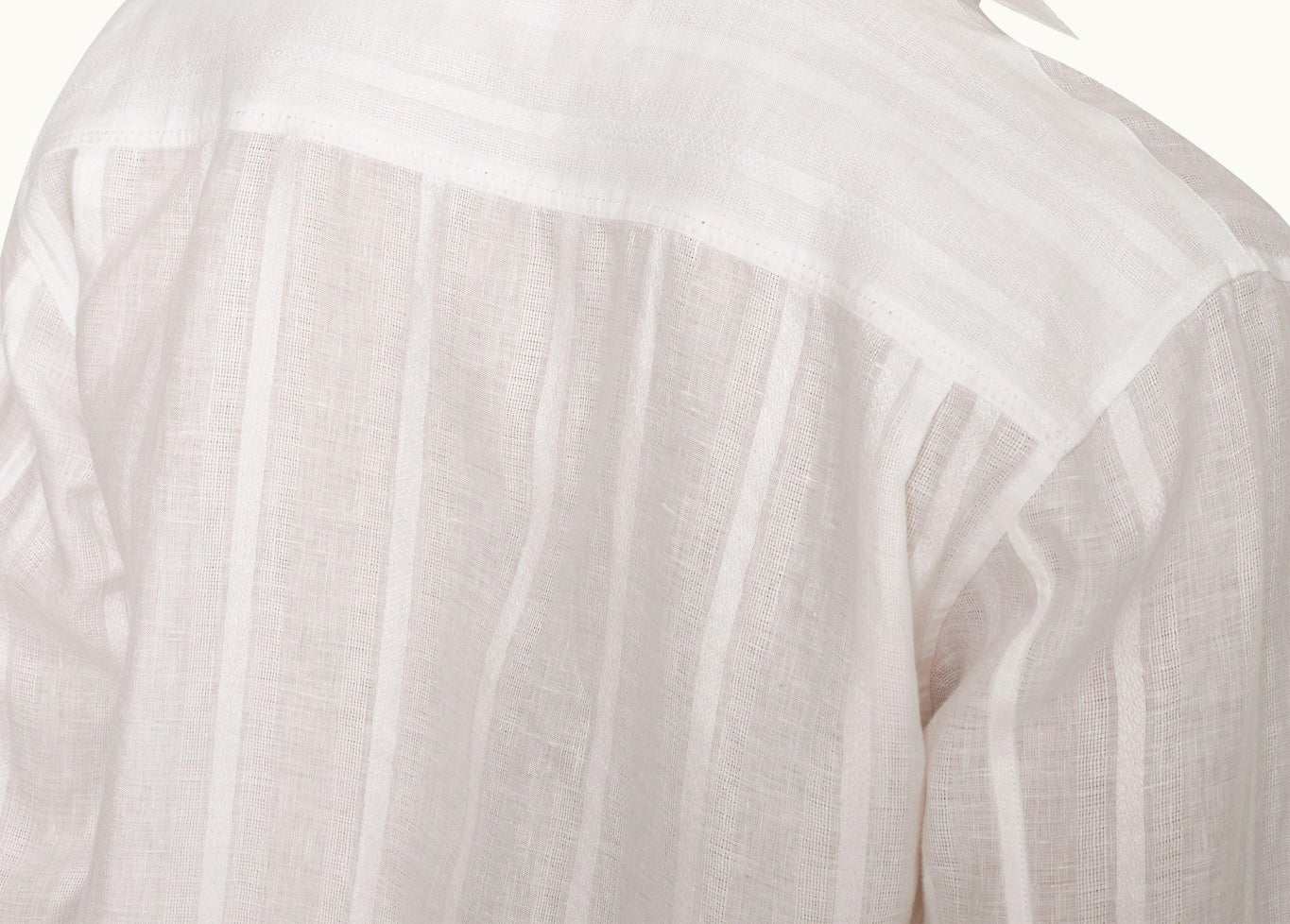 Barkley Tonal Waffle Stripe Linen Resort Overshirt Woven | White