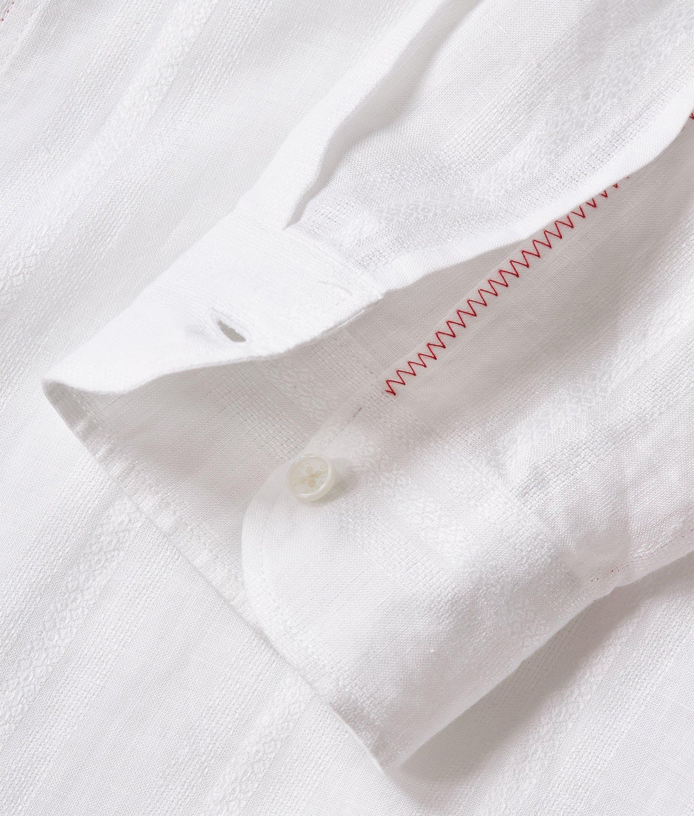 Barkley Tonal Waffle Stripe Linen Resort Overshirt Woven | White