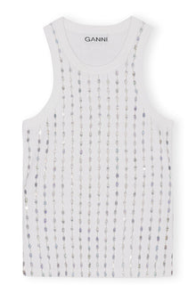Beaded Rib Jersey Top | Bright White