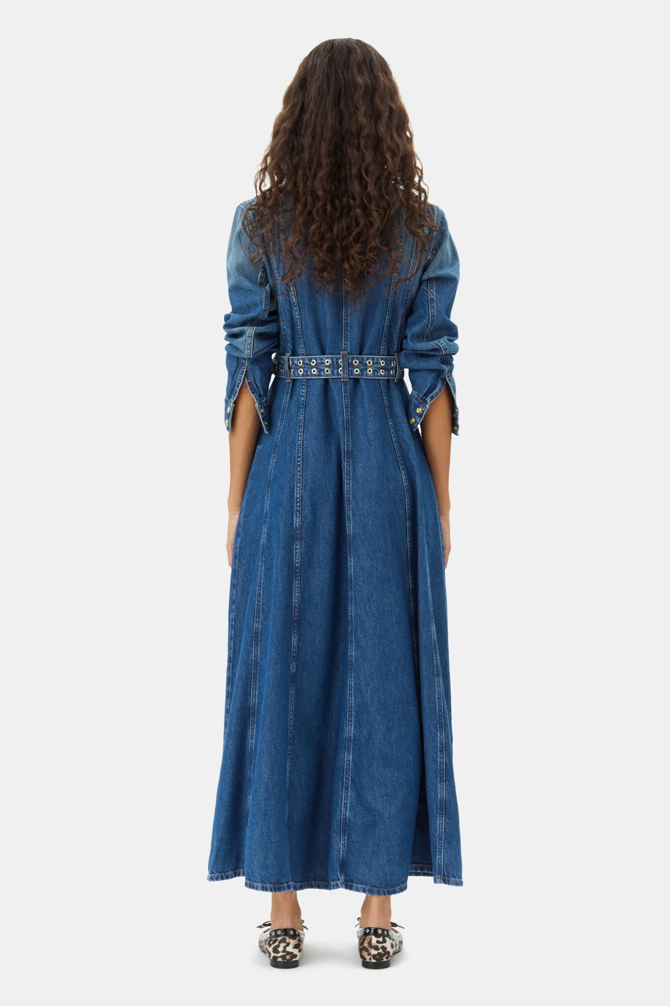Belted Maxi Dress | Mid Blue Vintage