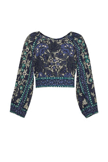 Benny Top | Blue Bogata Scarf