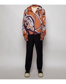 Berluti | Men | Tall Neckline Sweatshirt | Clay Orange x Purple