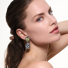 Delilah Drop Earrings | Black/Multi | 14K Gold Plated Brass