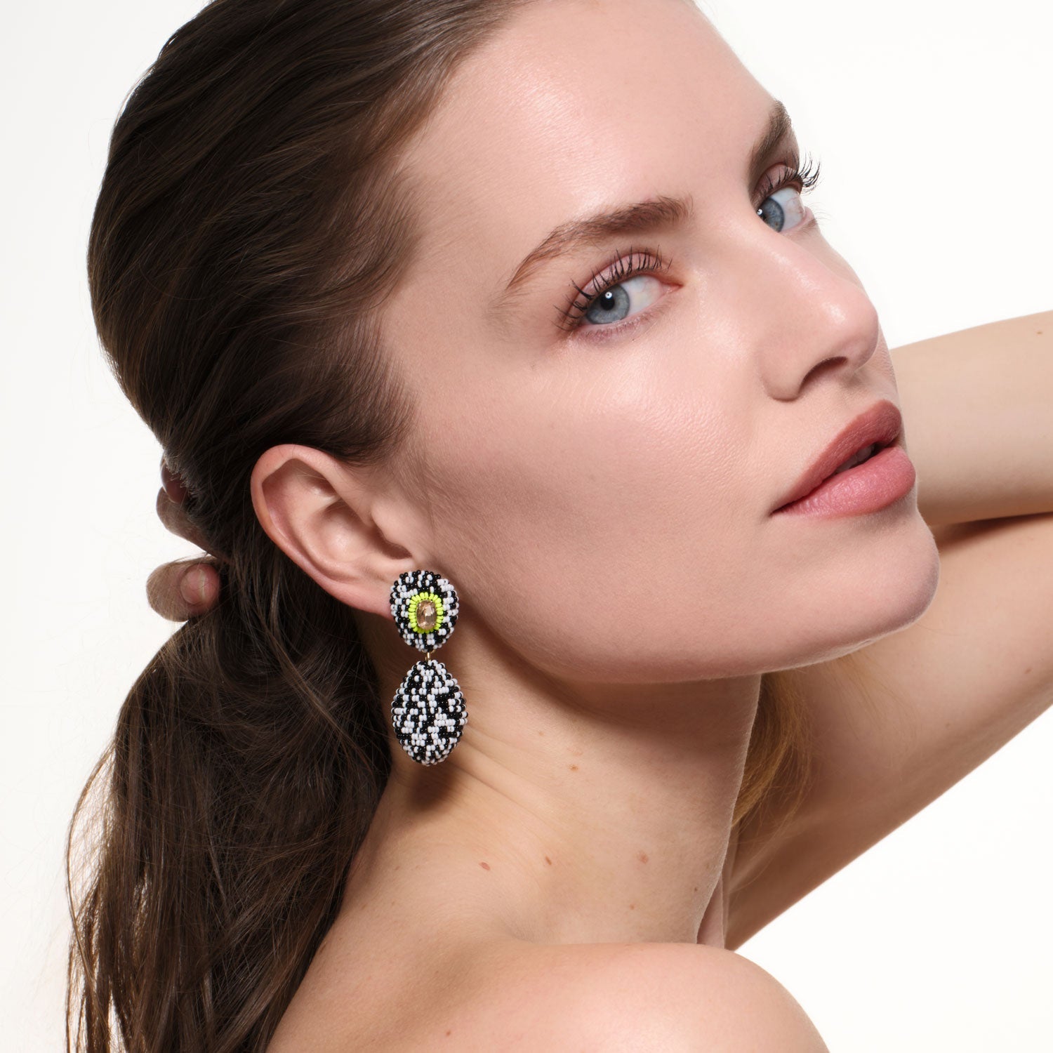 Delilah Drop Earrings | Black/Multi | 14K Gold Plated Brass