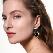 Stingray Drop Earrings | Black/Multi | 14K Gold Plated Brass