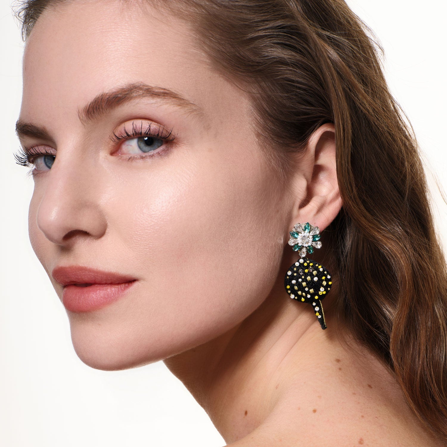 Stingray Drop Earrings | Black/Multi | 14K Gold Plated Brass